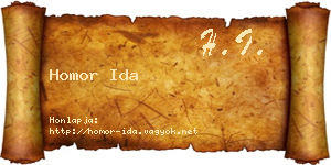 Homor Ida névjegykártya