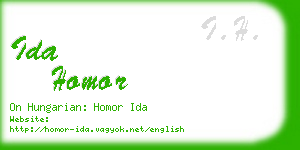 ida homor business card